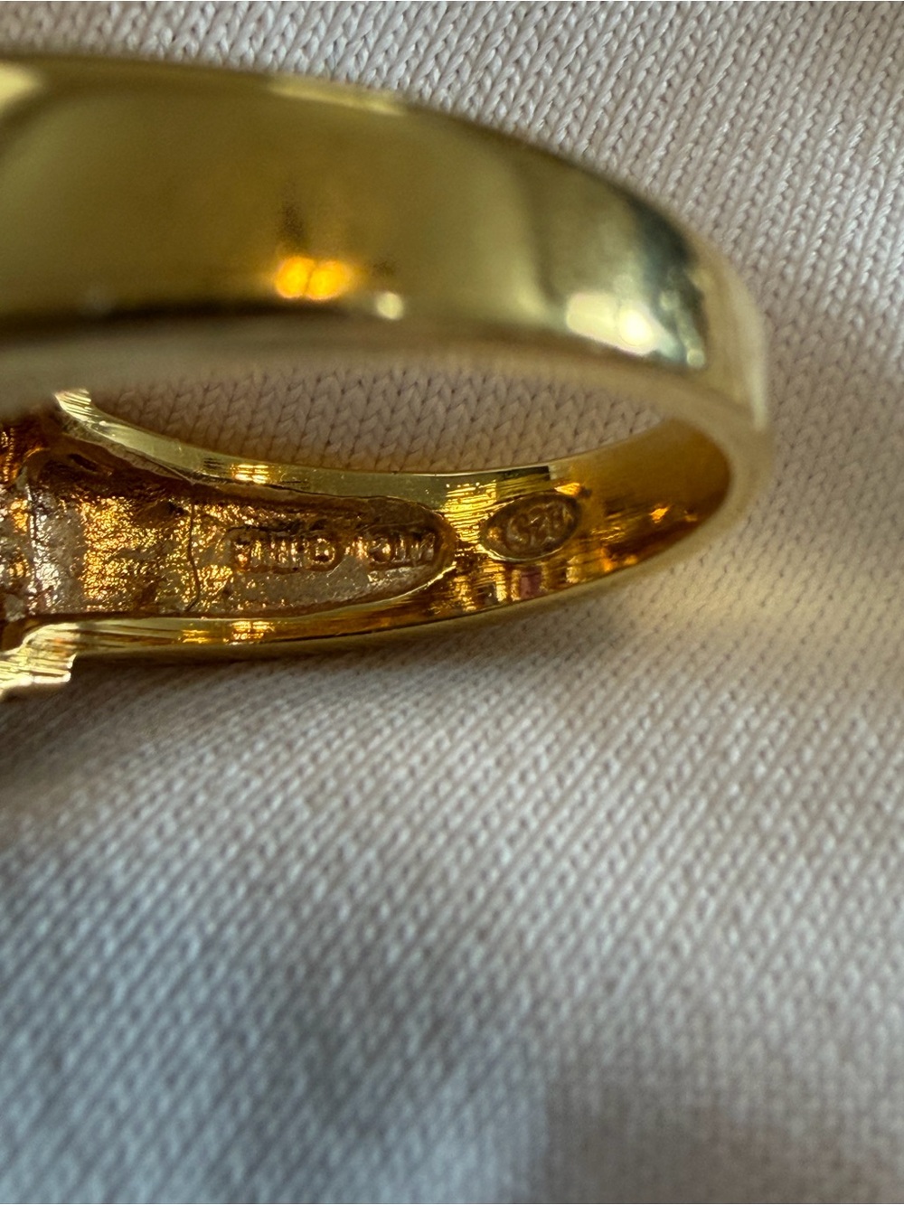 Vintage Sterling/Gold Ring multi color emerald cut gemstones with diamond accent - Picture 2 of 4